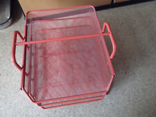 Papierablage mit 3 Schubfächern, Metall, rot, ca. 25,5 x 29,3 x 35 cm (HxBxT)