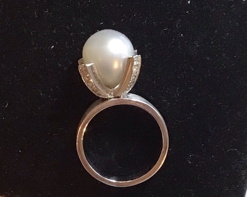 Eleganter perlenring mit - perlenring,