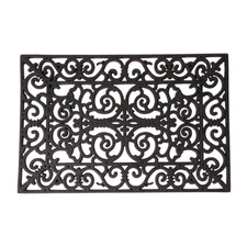 Gummi Fußmatte Landhausstil 70x45cm Türmatte Fussabtreter eckig Schmutzfangmatte