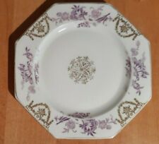 Rosenthal Bavaria Dessert-Teller acht eckig lila Blumen