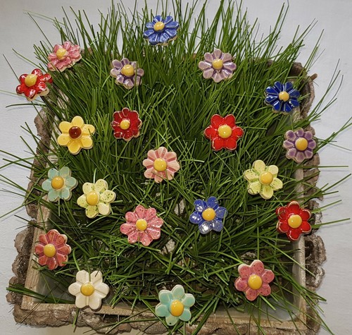 Keramik blumen stecker 10 - keramik,