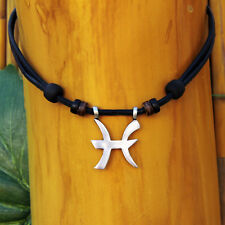 Halskette Sternzeichen Herrenhalskette Damenhalskette Lederkette Surferhalskette