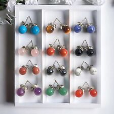 Edelstein Perlen Ohrstecker | 6mm | in Samtsäckchen | verschiedene Varianten