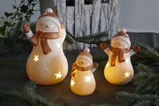 3 Stück Dekofigur Schneemann