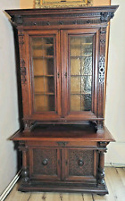 Gründerzeit Bücherschrank Bibliotheksschrank in Eiche mit Vollsäulen