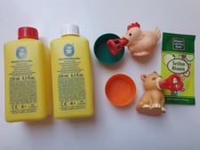 Pustefix 2 Tiere Drücktiere Katze Huhn 250 ml + 120 ml Seifenblasen-Lauge