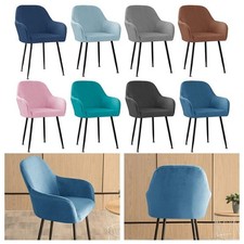 Neu Premium Esszimmerstuhl Slip-On Samtstoff Bequemer Silberfuchs Design​