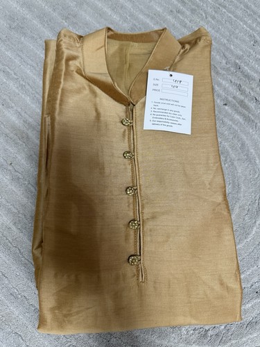 2pcs golden kurta pyjama - 2pcs,