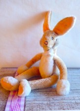 STEIFF SCHLENKERHASE  "LULAC"  HELLBRAUN  43 cm groß  mit LINSENKNOPF  1974