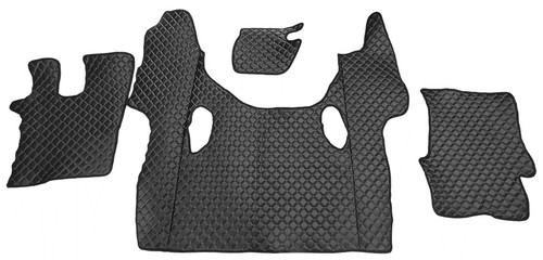 Schwarz eco leder - leder, fußmatten