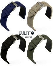 Canvas Uhrenarmband blau beige schwarz oliv 20, 22mm Eulit aus Deutschland / 108