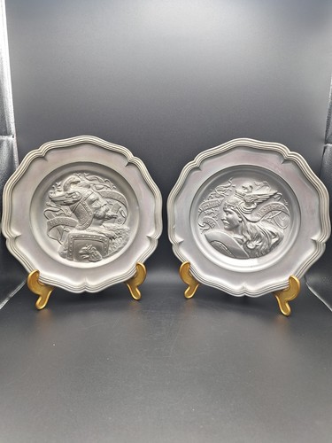 Vintage zinnteller - 2x,