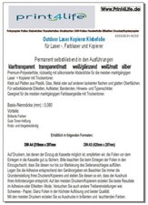 1-1000x A4 Klebefolien Laser Copy Farbe klar transparent weiß glänzend weiß matt