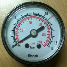 1 x MANOMETER 55 mm 1/4" Waagerecht Druckluft, Wasser bis 16 bar