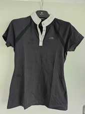 Turniershirt Damen Gr L 40 schwarz weiß von Equiline / gut erhalten Mesheinsatz