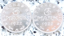 3 MARK 1922 A mit/ ohne