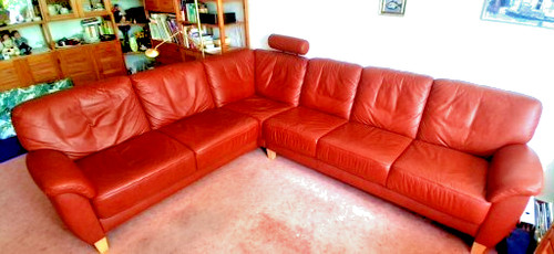 Lederecksofa echt leder - echt,