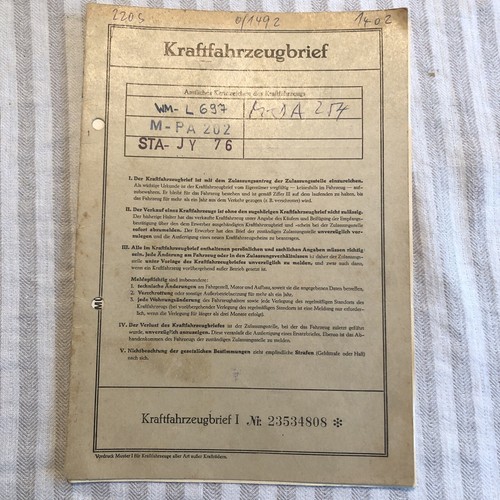 Alter fahrzeugbrief mercedes - alter,
