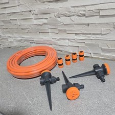 Rasensprinkler Set mit 15 m Wasserschlauch Rundkopf Sprühregner Gartensprenger