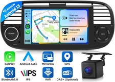 7" IPS Touchscreen CarPlay Autoradio Android 13 Auto Navi Für Fiat 500 2007-2015