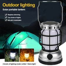 LED Solarleuchte Outdoor Camping Lampe USB Aufladbar Laterne Akku Zelt Licht
