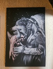 Wanddeko mit indianer - wanddeko, &