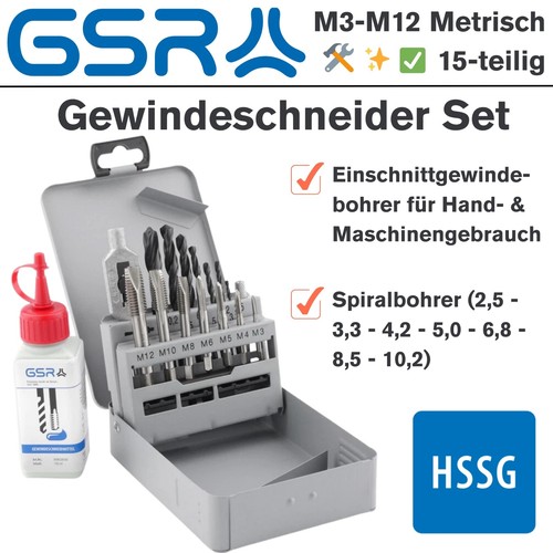 Gsr gewindebohrer 15tlg - gewindebohrer,