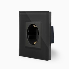 Steckdose 1 Fach Glas Schuko Wandsteckdose Unterputz Luxus-Time