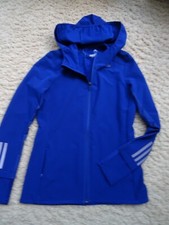 Adidas Sport Jacke, ENERGY RUNNING , Laufjacke mit Kapuze, Blau, Gr. XS, Stretch