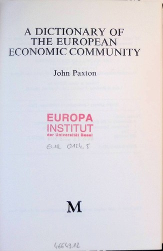 Dictionary the european - a, of