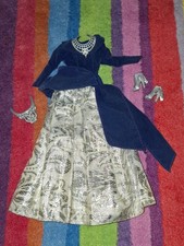 ?BARBIE MATTEL puppen fashion abendkleid brokat samt krone kette heels?