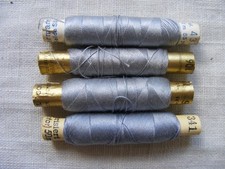 Nähgarn Nähseide Garn Konvolut 4 Rollen grau Amann Dominator Gütermann Ackermann