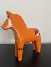 IKEA Dala Pferd Orange Schweden Vintage Deko Figur Holz 90er 00er Retro