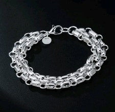 Silber Armband 925. Damen Herren. Länge 20 cm. Breite 15 mm. Geschenk. Neu. Top