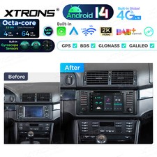 7" DVD Autoradio Android 14 4G+64GB LTE 4G WiFi GPS Navi CarPlay Für BMW E39 M5