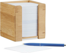 Relaxdays Zettelbox Bambus