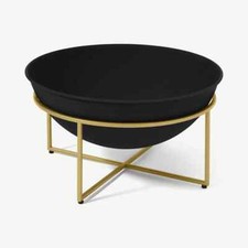 Made.com - Josper Low Compact Metall Firepit, schwarz & Messing (Neu in versiegelter Box)