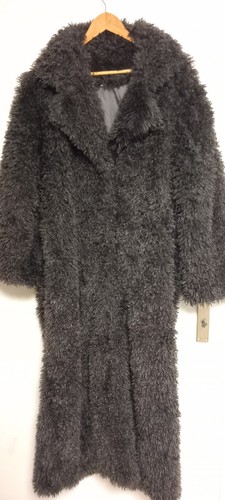 Damen kunstfell mantel - mantel, lang