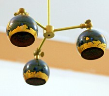 Antik Klassisch Optik Kronleuchter Blattgold Überzug Sputnik 3 Arm Hängelicht