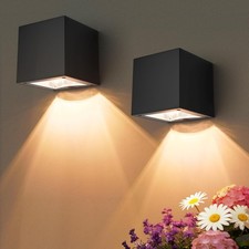2x LED Solar Wandleuchte