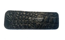 Stecketui Laguiole en Aubrac Leder schwarz 13x4,5 cm für 12cm Taschenmesser