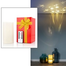 Projektions-Kerze bewegter Sternenhimmel, Fernbedienung, Timer Sternenprojektor