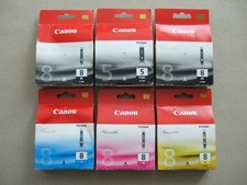 6 Original Canon Druckerpatronen Tintenpatronen PGI-5BK PGI 5 CLI-8 CLI 8 NEU