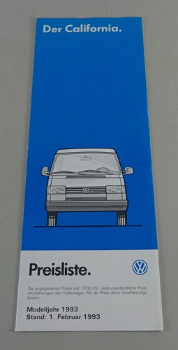 Preisliste wohnmobil - vw, t4