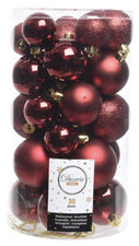 30 Christbaumkugeln Bordeaux