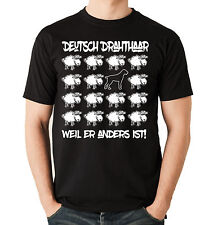 T-Shirt BLACK SHEEP DEUTSCH DRAHTHAAR DD Jagd  Hund Hunde Fun schwarzes Schaf
