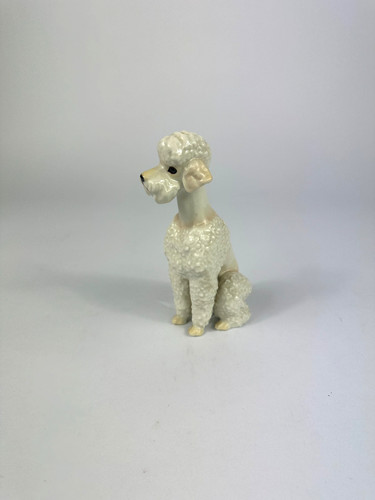 Porzellanfigur pudel sitzend - pudel,