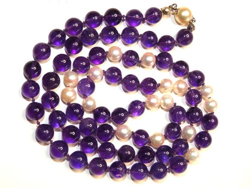 Amethyst akoya perlen - perlen, kette