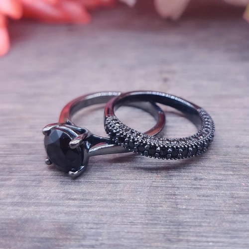 Rund schwarz diamant braut - schwarz,