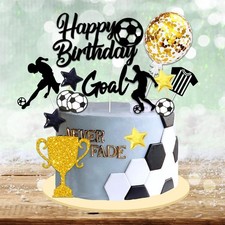 Tortendeko Fussball, 28 Stück Tortenaufleger Fussball Deko Geburtstag Kinder, Fu